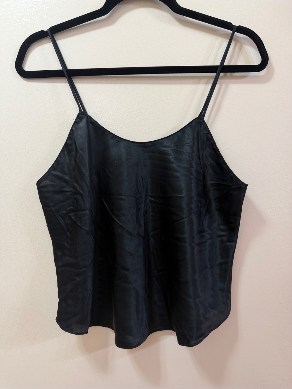 Farr West. Black Satin Spaghetti Strap Tank Top. Size Medium